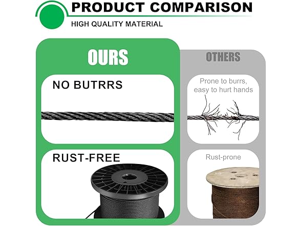 1/8 400ft T316 Stainless Steel Railing Cable Wire