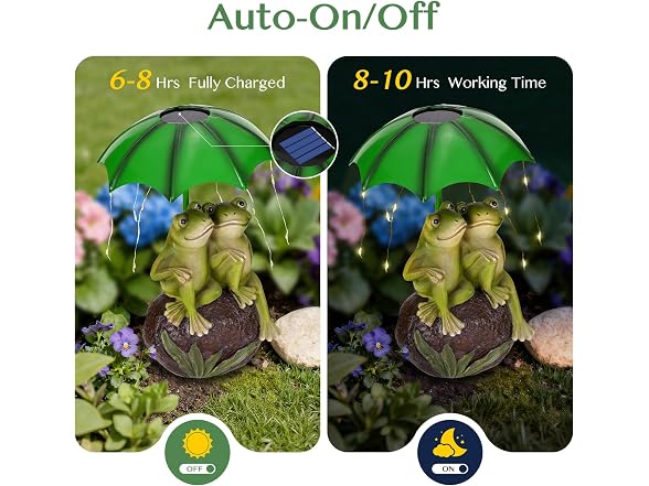 Paxato Solar Garden Statues Decor Frogs