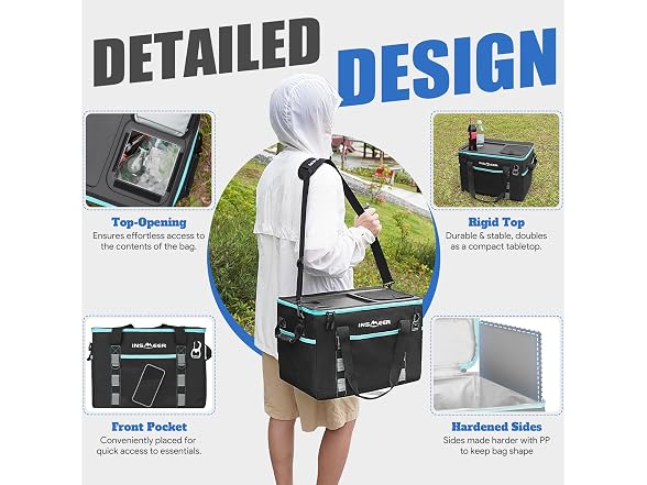 INSMEER Soft Cooler Bag W/ Hard Shell