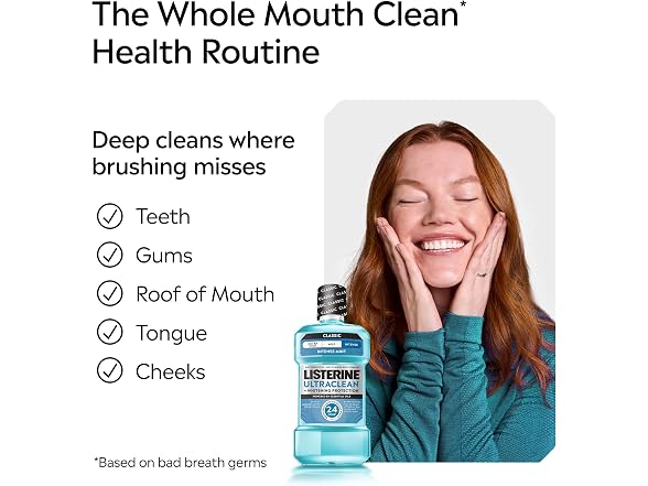 Listerine Ultraclean Mouthwash Intense Mint 50.7oz