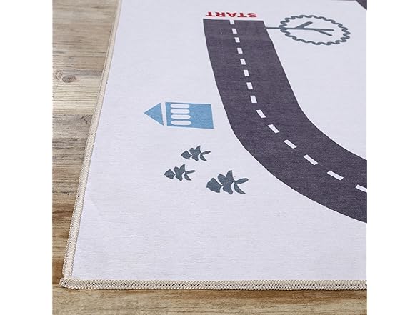 Superior 2'x3' Path Non-Slip Kids Playroom Rug