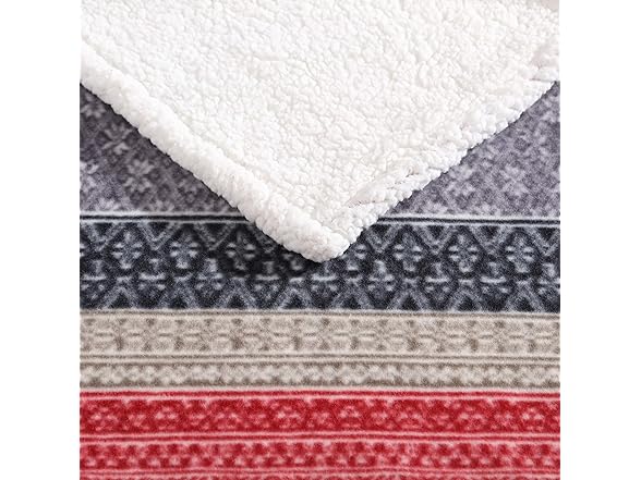 Eddie Bauer Fleece & Plush Sherpa Throw Blanket