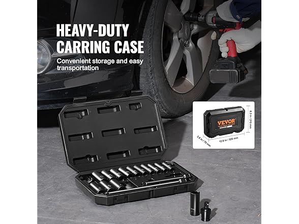 VEVOR 18pc Drive Impact Socket Set 3/8"