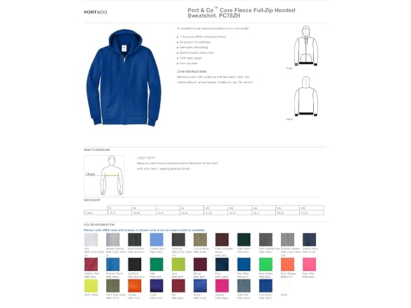 Port & Co Men (S) Core Fleece Full-zip Sweatshirt
