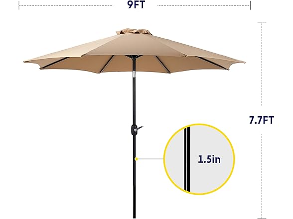 InfiniPower Outdoor Patio Umbrella 9FT