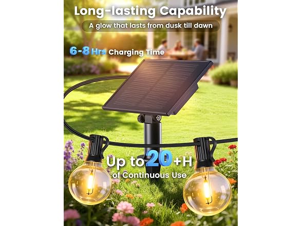 38FT Solar String Lights Outdoor with Remote