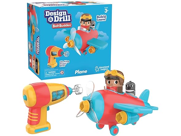 Educational Insights Design & Drill Bolt Buddies Plane