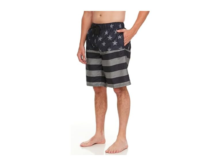 Kanu Surf Men's Infinite Swim Trunks (Regular & Extended Sizes), Flag II Black, 4X
