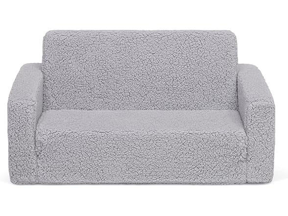 Delta Children Cozee Flip-Out Sherpa 2-in-1 Convertible Sofa to Lounger