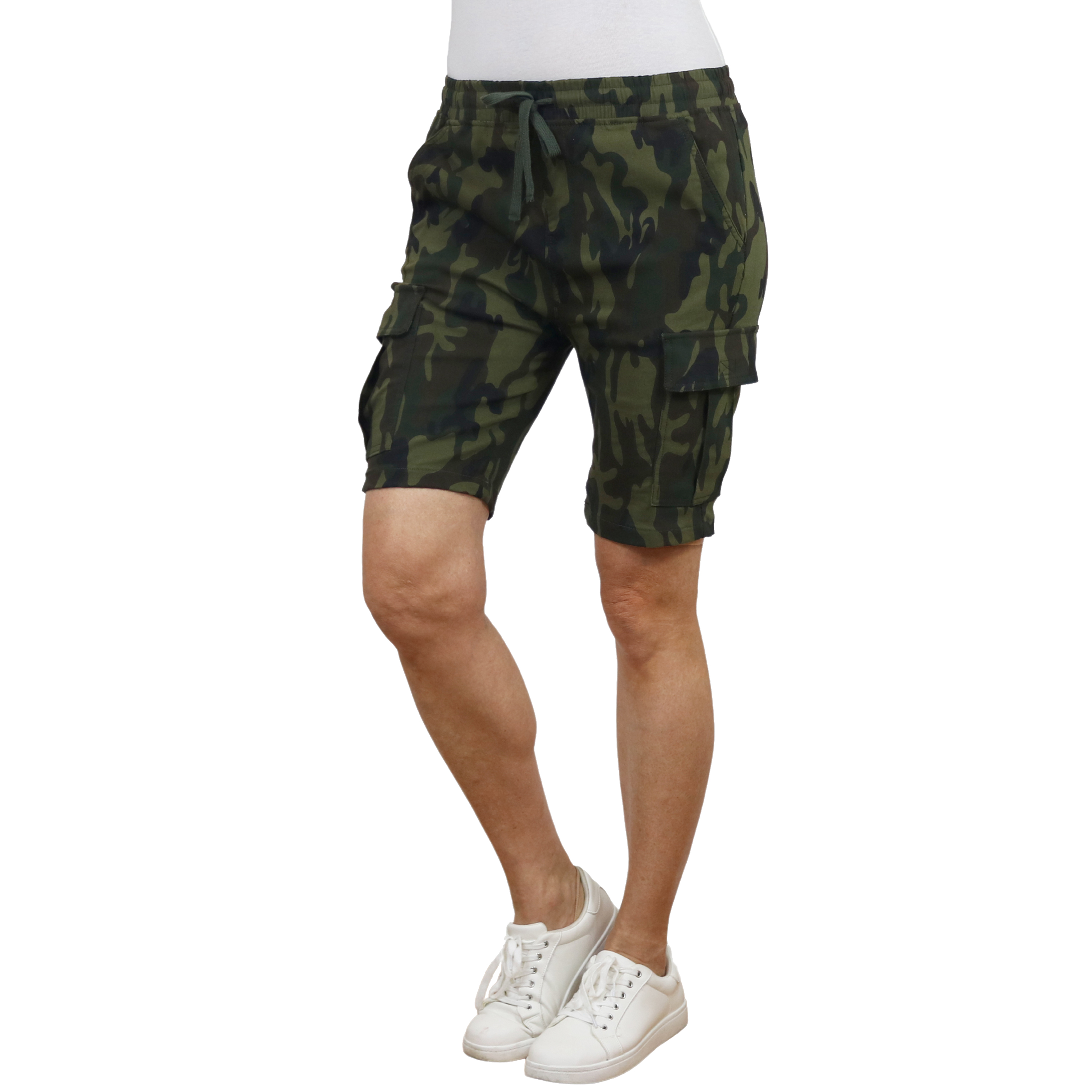 Womens Super Stretch Cargo Shorts - Gallery 21