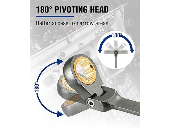 WORKPRO 17 mm Flex-Head Ratcheting Set Green