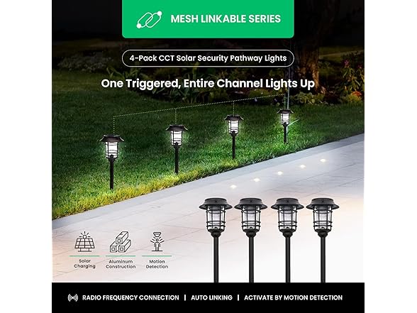 Solar LED Path Lights 4pk 300LM