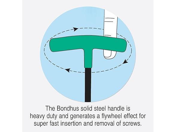 Bondhus 13390 Set of 10 Hex T-handlesizes 3/32-3/8in