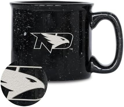 Rico Industries NCAA North Dakota Fighting Hawks Speckle 12oz Laser Engraved Campfire Mug