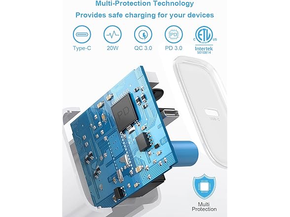 (2 PACK) 10FT Lightning Cable & 20W USB-C Charging Adapter