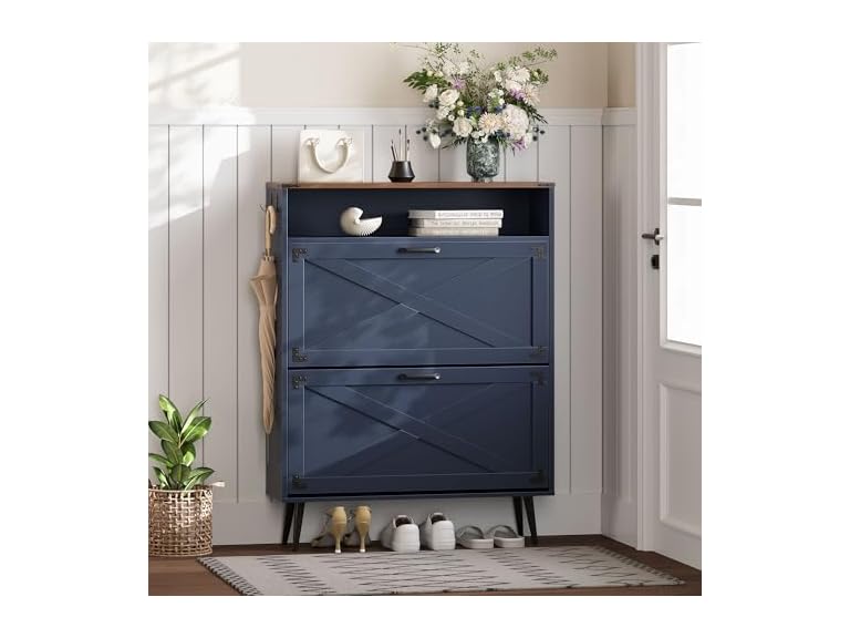 Shoe Storage Cabinet with 2 Flip Drawers