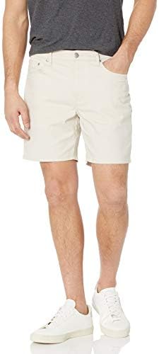 Amazon Essentials Men's Slim-Fit 7" Inseam Stretch 5-Pocket Short, Stone, 38