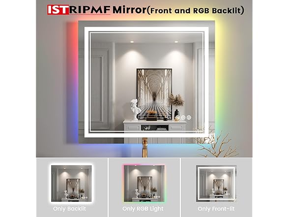 LED Bathroom Mirror with RGB Lights