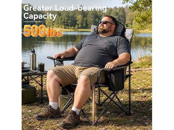 Aohanoi 2 Pack Black/Grey Camping Chairs