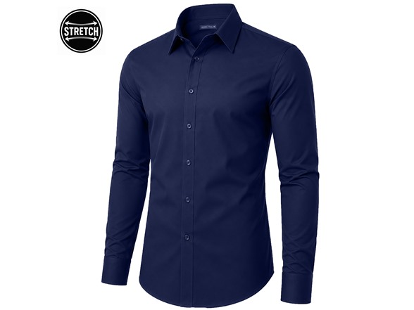 Mens L/S Stretch Dress Shirt - Gallery 9