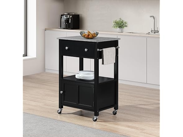 OSP Fairfax Farmhouse Kitchen Cart Black