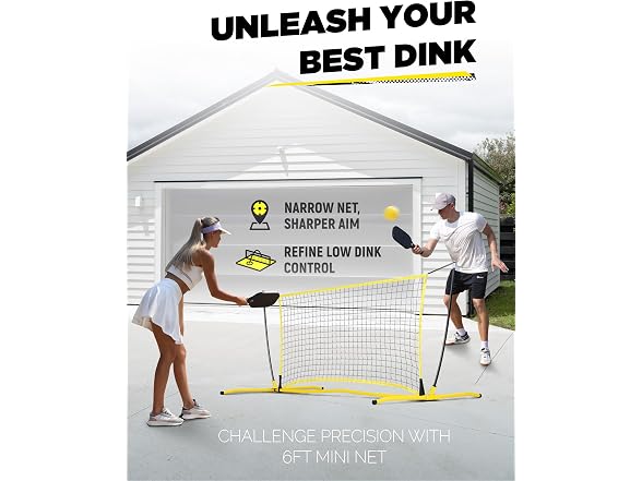 Yellow Pickleball Practice Rebounder Net