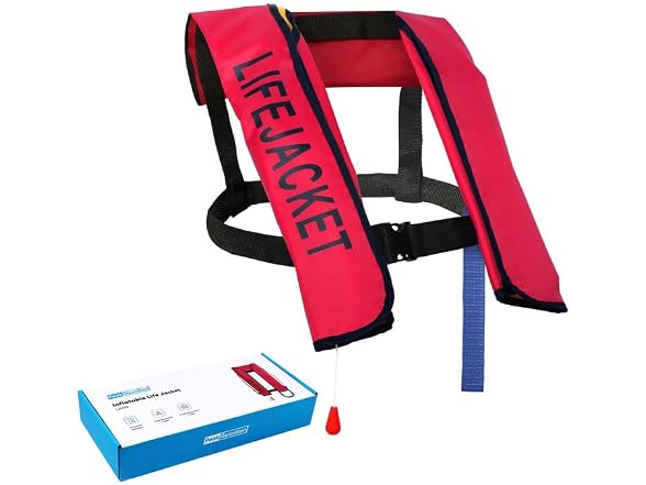 PeakGuardian Life Jackets for Adults, Red