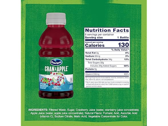 6PK Ocean Spray Cran-Apple Juice Drink, 10 Oz