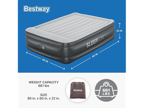 SLEEPLUX Air Mattress - Built-in Pump, Pillow & USB Charger, Queen