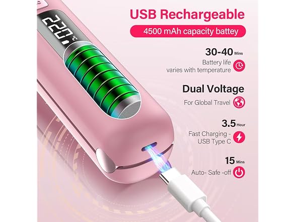 Prettrans Cordless Hair Straightener