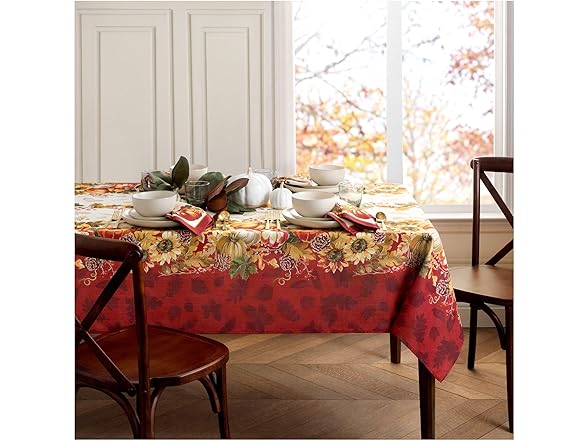 Elrene Home Fall Leaves Tablecloth