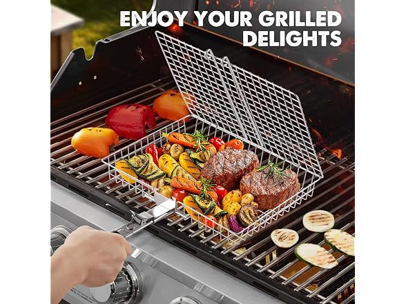 PitInnov Stainless Grill Baskets, 2-Pack