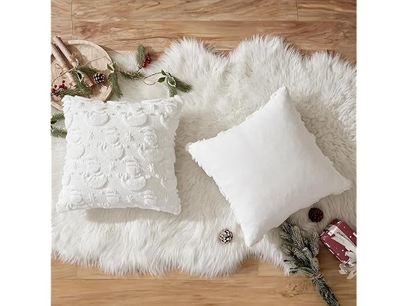 Faux Rabbit Fur Christmas Pillow Covers