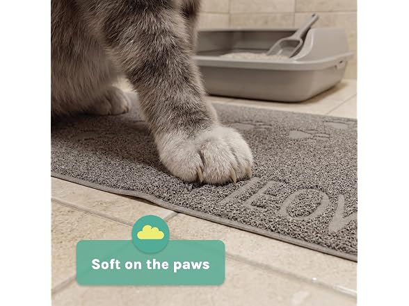 Kitty City Small Cat Litter Mat – 23.5”x13.75”, Gray - Gallery 5