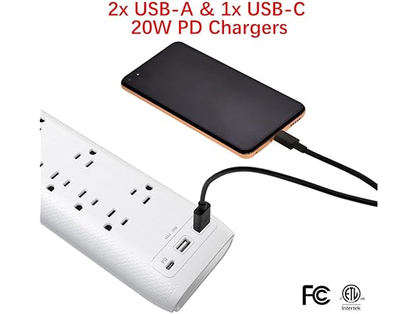 Clear Power 8-Outlet 2160J Surge Protector Power Strip