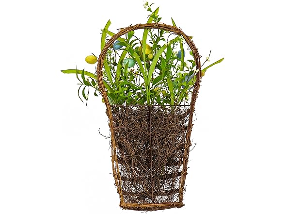 National Tree Company 18" Artificial Hanging Wall Basket