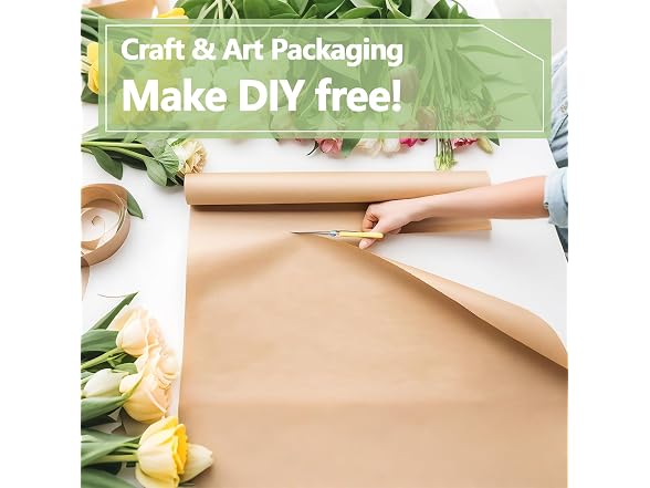 MAXTBEE 48"×1500"(125') Thickened Brown Kraft Paper, Brown
