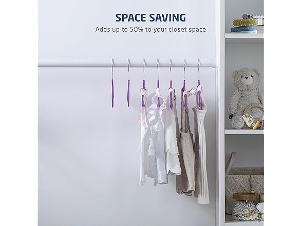 Zober Purple Velvet Baby Hangers 50-Pk