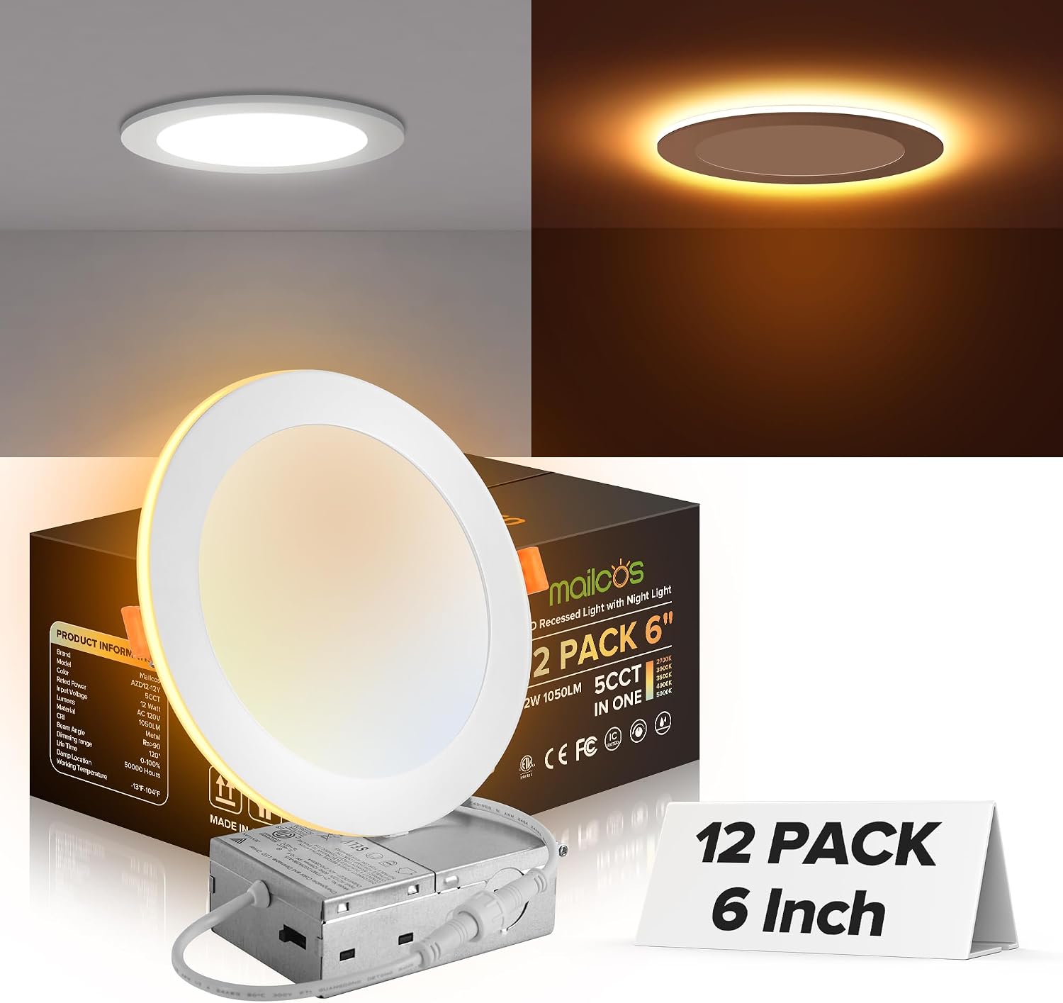 Dimmable LED Recessed Ceiling Light 12-Pack - Gallery 7