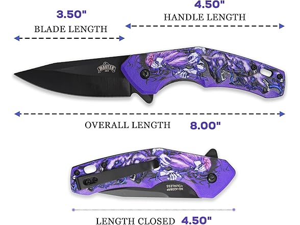8.22" Folding Knife Purple