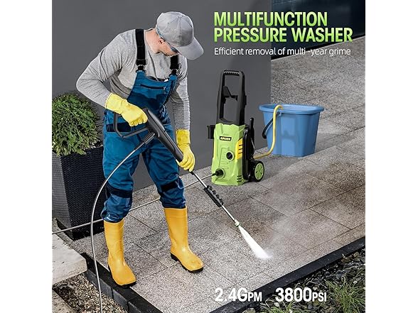 APIUEK 3800 PSI Electric Pressure Washer Green