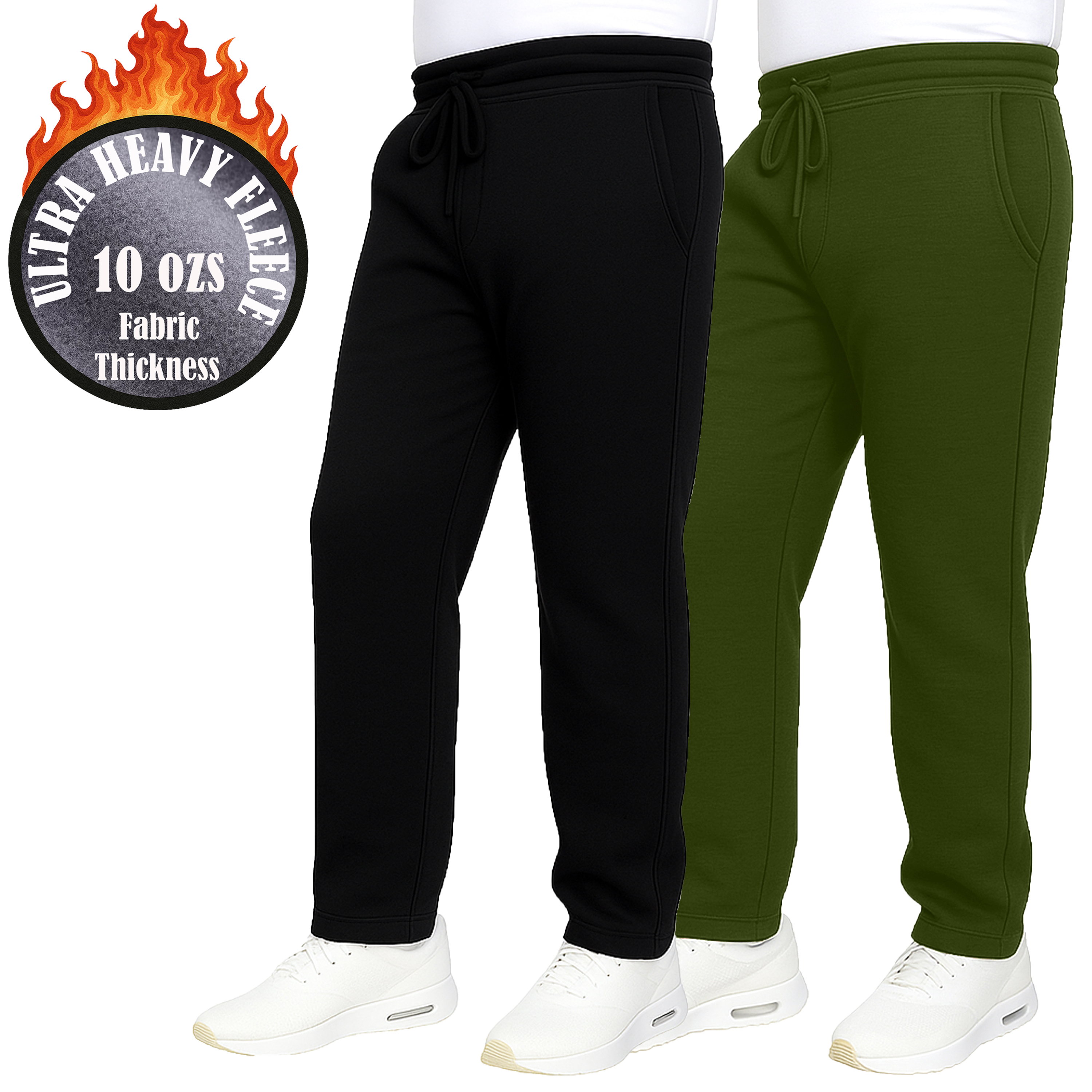 Mens Heavyweight Fleece-Lined Sweatpants (1 or 2pk) - Gallery 27