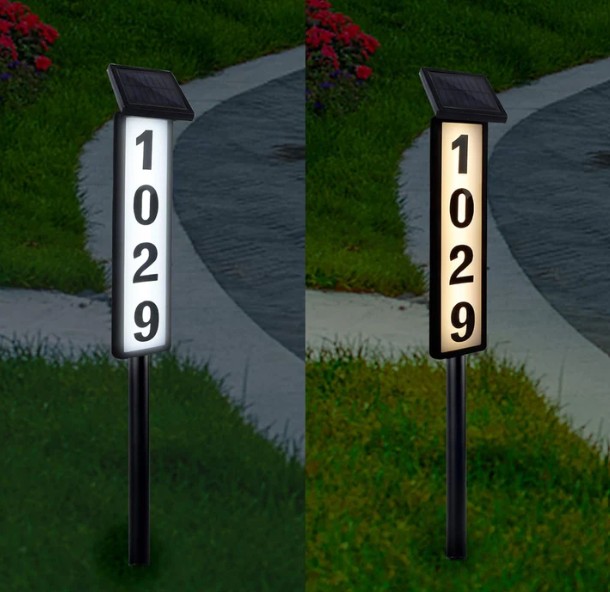 Solar Lighted House Address Sign LED - Gallery 7