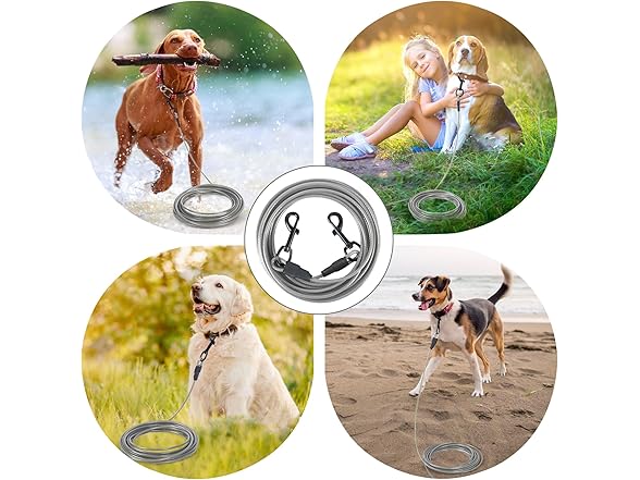 Betmaypet Dog Tie Out Cable- sliver