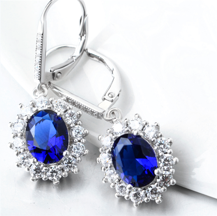 Leverback Sapphire Earrings - Gallery 6