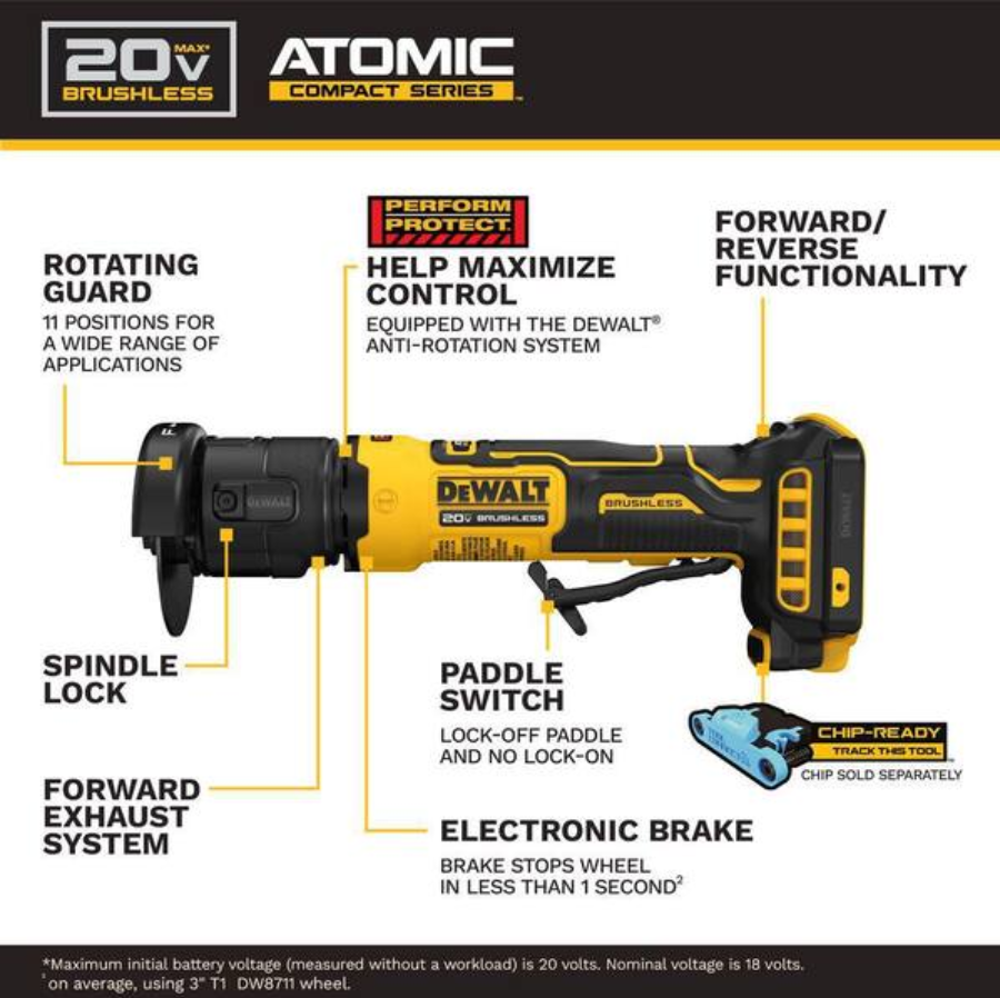 Dewalt DCG430B ATOMIC 20V MAX  3 in. Cut-Off Tool - Gallery 4