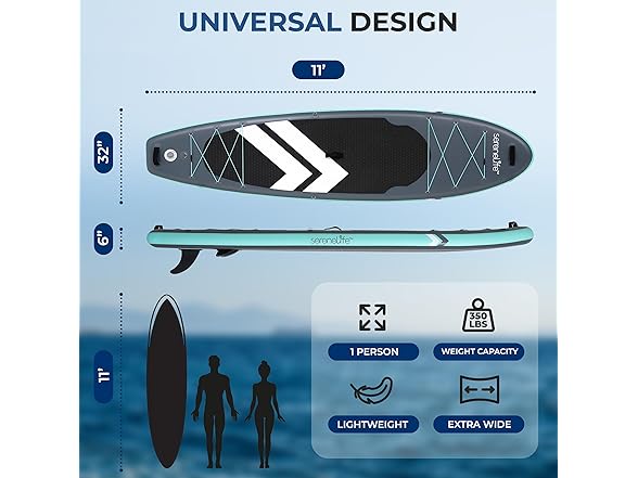 SereneLife 11’ Inflatable Stand Up Paddle