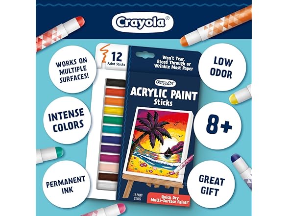 Crayola Acrylic Paint Doodle Sticks (12ct)