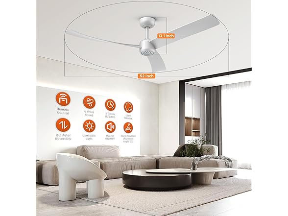TALOYA Ceiling Fan Light | 52in