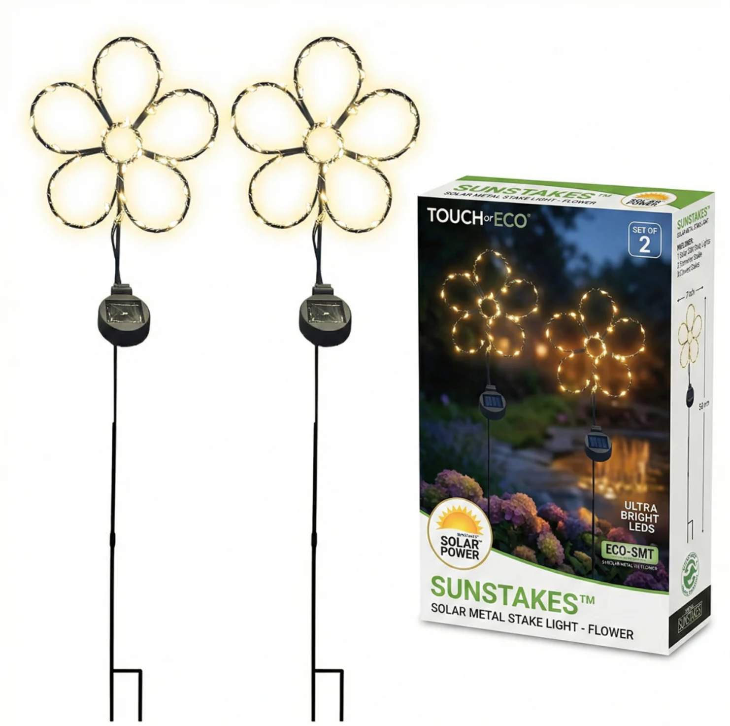 Touch Of ECO Solar Powered LED Garden Stake- Flower - Gallery 11